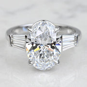 2.50 CT Oval Cut Lab Grown Diamond Three Stone Engagement Ring Mapple Gems